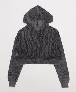 WEGO ヴィンテージウォッシュメッシュパーカー スミクロ