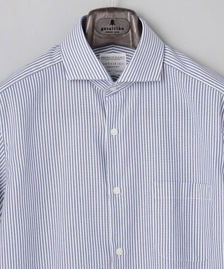GOTAIRIKU 春夏向け【形態安定】SUMMERPREMIUMPLEATS_セミワイドカラー 半袖ドレスシャツ(26年限定色) 26年限定色/サックスブルー×ストライプ