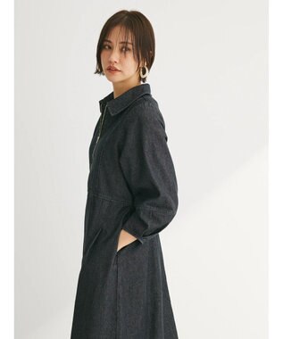 Green Parks ・ＥＬＥＮＣＡＲＥ　ＤＵＥ　デニムハーフＺＩＰワンピース Black