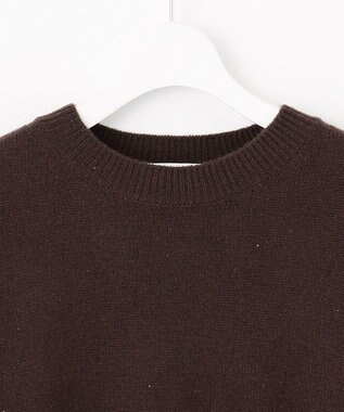 自由区 S ウールカシミヤブレンドスパンコールクルーネック ニット ブラウン