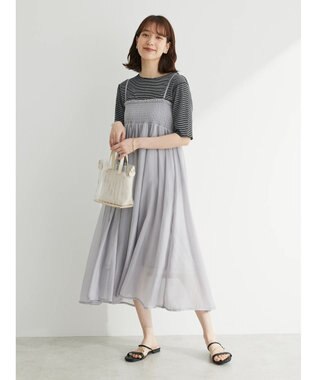 Green Parks ・ＥＬＥＮＣＡＲＥ　ＤＵＥ　ラメシフォンキャミワンピース Light Gray