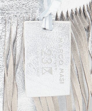 23区 MARCO MASI レザー フリンジ 巾着 バッグ シルバー系