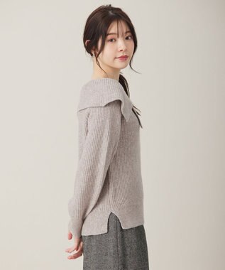 ANY SIS 【洗える】オフショル ニット ライトモカ