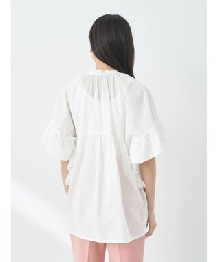 earth music&ecology コットンボイルボリュームブラウス Off White