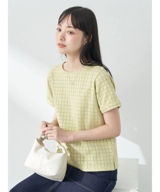 earth music&ecology ジャガードレースプルオーバー Yellow