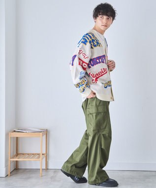 WEGO オーバーフィットロゴカーディガン 柄1