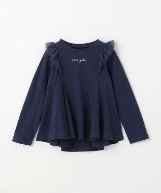 ANY KIDS フレアシルエット 長袖 Tシャツ ネイビー