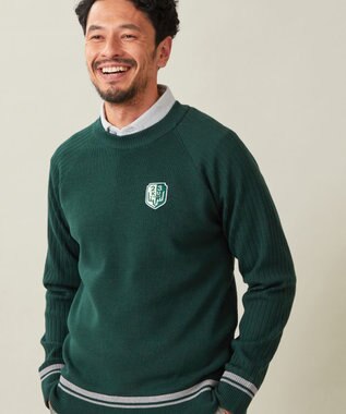  裏地付きニットで温か【MEN】【蓄熱】ウールブレンド裏付 ニット