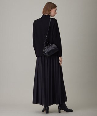 ICB L 【洗える】ウールブレンドスムース ハイネックプルオーバー ブラック系