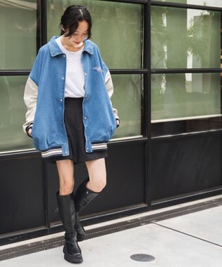 WEGO ヴィンテージスタジャン デニム淡色