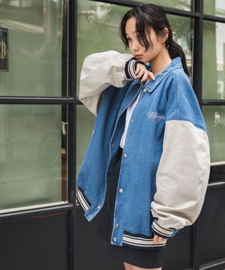 WEGO ヴィンテージスタジャン デニム淡色