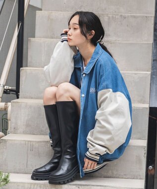 WEGO ヴィンテージスタジャン デニム淡色