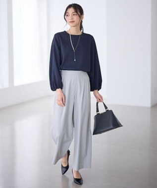 ANY ポコポコバルーン袖ブラウス ネイビー