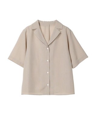 Green Parks 接触冷感　開襟シャツ Light Beige