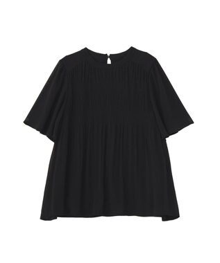 Green Parks マジョリカプリーツショートスリーブブラウス Black