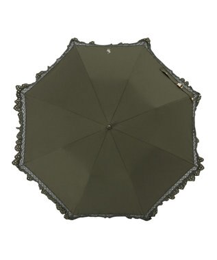 MOONBAT 【遮光/晴雨兼用日傘】POLO RALPH LAUREN（ポロラルフローレン） 折りたたみ日傘 エンブフリル 遮熱 UV カーキー