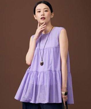  ノースリーブコットン ブラウス