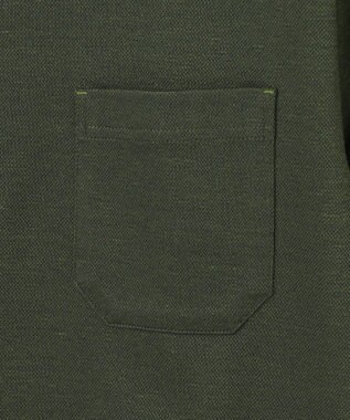 JOSEPH ABBOUD 【リネン素材/清涼感/吸水速乾】リネンハニカム 半袖 ポロシャツ ダークグリーン系