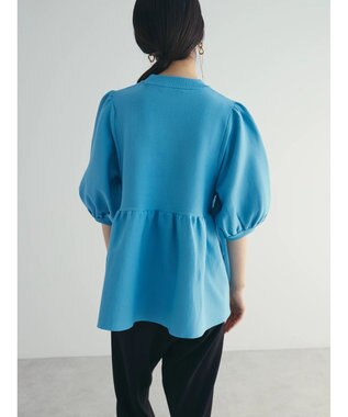 Green Parks armonia. ウエストギャザー袖ボリュームニット Blue