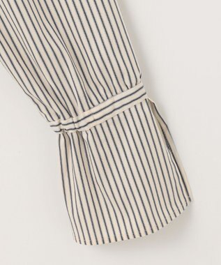 組曲 S コンパクトシャーティング フレア袖シャツ エクリュストライプ系1