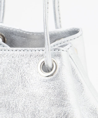 23区 MARCO MASI レザー フリンジ 巾着 バッグ シルバー系