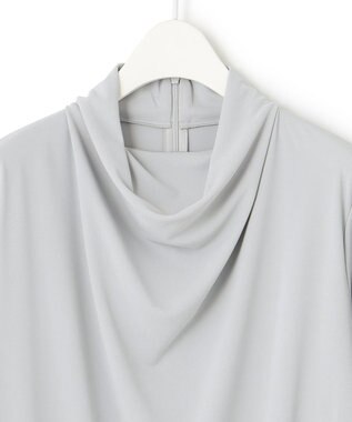 ICB 【洗える】 ジョーゼットスムース ドレープカットソー ライトグレー系