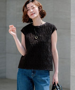 23区 【先行予約】コードエンブロイダリージャージー フレンチスリーブ カットソー