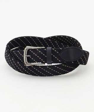 JOSEPH ABBOUD 【キングサイズ・イタリア素材・ストレッチ・日本製】 ストレッチミックスメッシュレジメンタル ベルト ダルブルー系