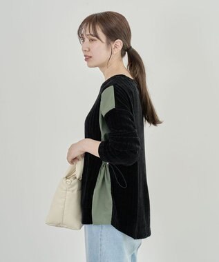 Green Parks ベロアドッキングプルオーバー Black