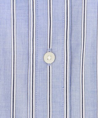 J.PRESS YORK STREET 【UNISEX】タイプライターストライプ バンドカラーシャツ サックスブルー系1