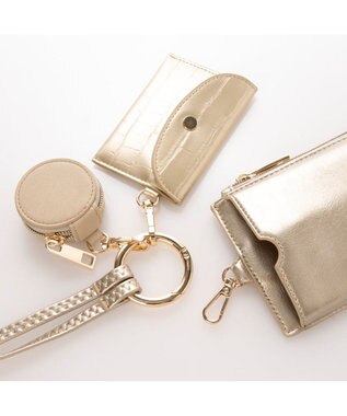 UNBILLION cachecache コンビ素材多機能スマホショルダー ゴールド