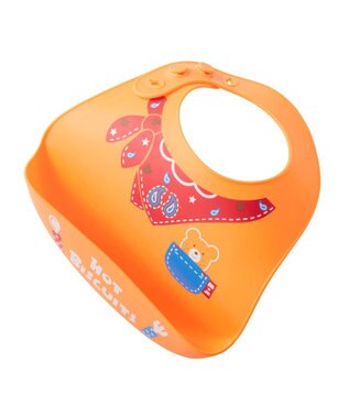 MIKI HOUSE HOT BISCUITS シリコン製 ランチスタイ オレンジ