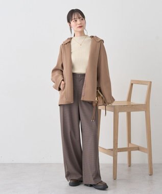 earth music&ecology ハイネックリブニットプルオーバー Ivory