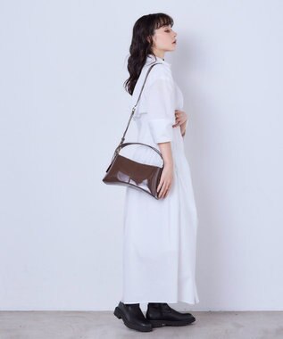 MioFIRANO SLIT D001 ハンドバッグ BROWN