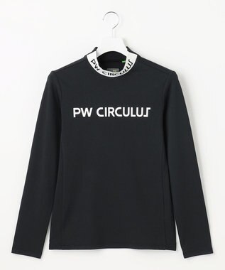 PW CIRCULUS 【WOMEN】【ストレッチ/UVケア/接触冷感/防透】バックロゴ モックネック シャツ ブラック系