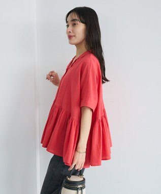 CRAFT STANDARD BOUTIQUE インド製 ペプラムブラウス Red