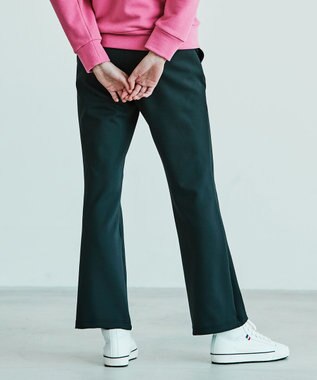 23区GOLF 【WOMEN】【23Fondation/WEB&一部店舗限定】ソフトダンボールニット フレアパンツ ブラック系
