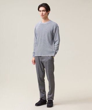 J.PRESS MEN 【Tシャツ感覚で着られる新感覚ニット】ボーダーニット ロングスリーブＴシャツ ネイビー系1