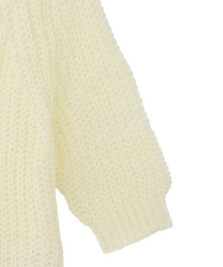 AMERICAN HOLIC モヘヤ風シアー半袖ニットトップス Ivory