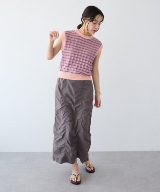 CRAFT STANDARD BOUTIQUE リンクスチェックニットベスト Purple