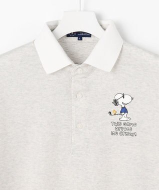 23区GOLF 【MEN】『PEANUTS』コラボ　「JOE COOL」半袖ポロシャツ ライトグレー系