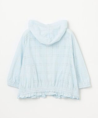 組曲 KIDS 【90-100㎝】オパールチェック パーカー サックスブルー系