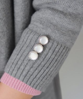 Tiaclasse 【洗える】きらボタンロングカーディガン チャコールグレー