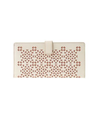 genten フラッターカットワーク マチなし長財布 オフホワイト