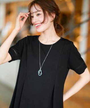 Tiaclasse L 【洗える・接触冷感・紫外線ケア・サラごこち】はしごレースチュニック ブラック