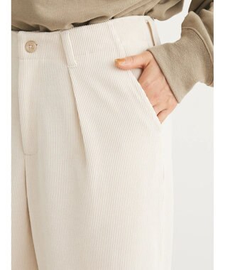 Green Parks コーデュロイワイドパンツ Ecru