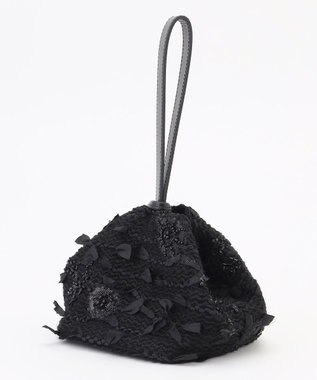 自由区 【カトリエムブーケ】Tweed a fleurs et rubans     ミニバッグ ブラック