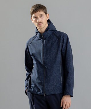 JOSEPH HOMME クールドッツストレッチ　フードブルゾン ネイビー系