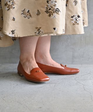 muuc ビーズモチーフのスクエアシューズ ブラウン