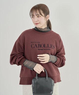 Green Parks 裏起毛フロッキーロゴプルオーバー Dark Red